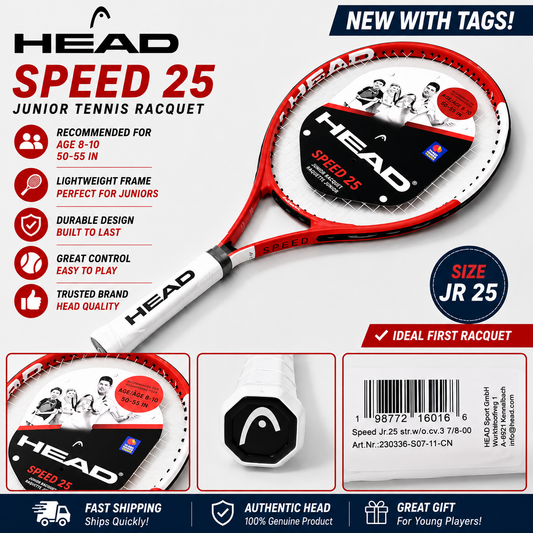 HEAD Speed 25 Junior Tennis Racquet JR 25 Youth Tennis Racket Age 8-10 New