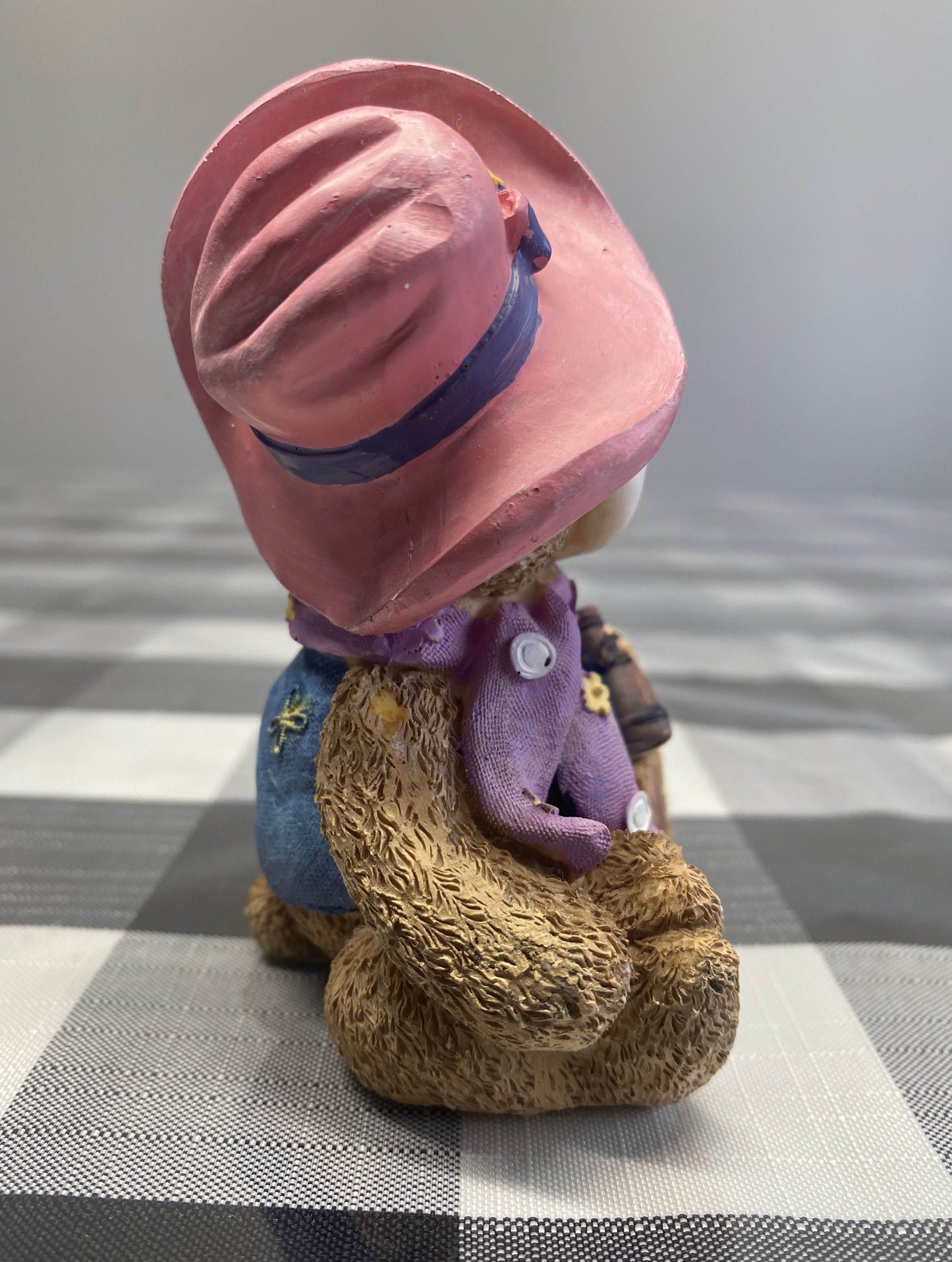 cowboy teddy bear with telescope decor - figurine