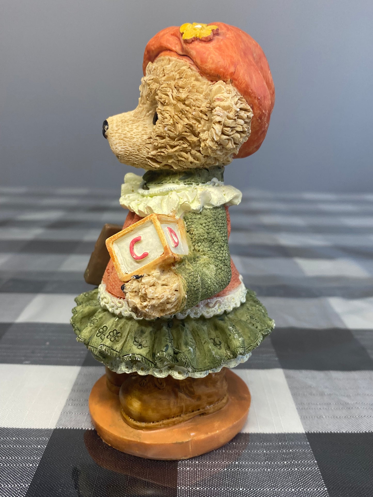 Boyds Bears and Friends Bearstone Ms. Griz Figure Stone Toys Vintage Pumpkin B15