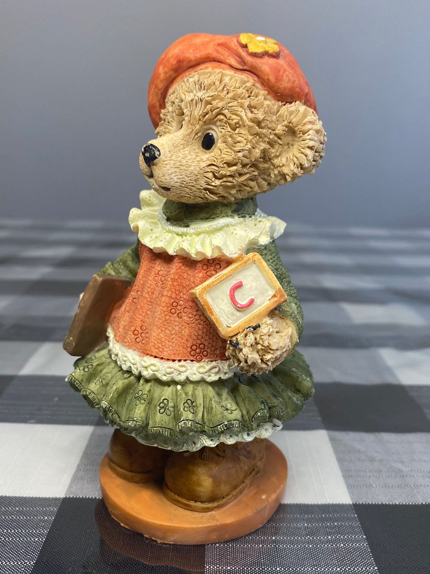 Boyds Bears and Friends Bearstone Ms. Griz Figure Stone Toys Vintage Pumpkin B15