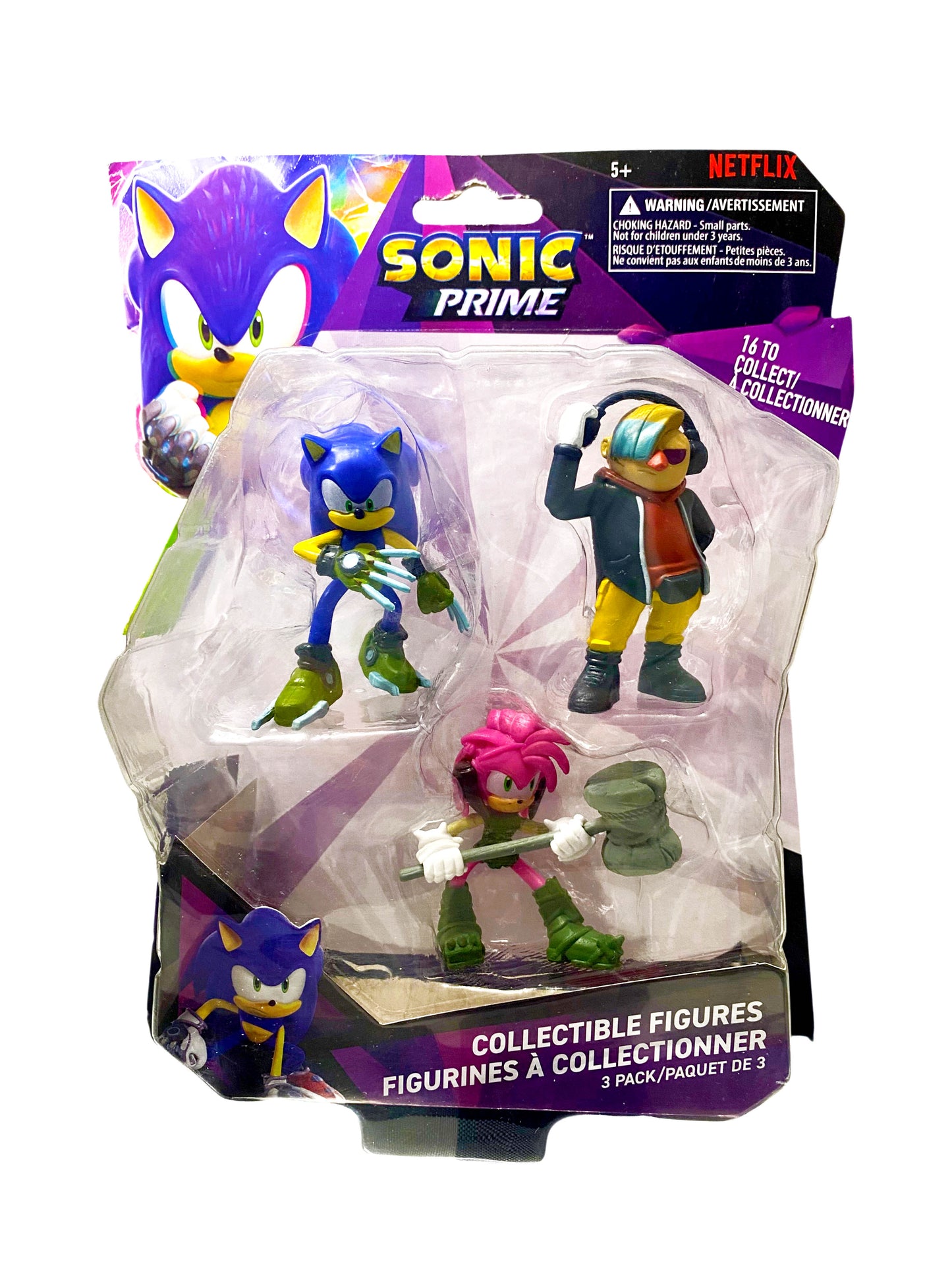 Sonic Prime 3-Pack Collectible Figures Set Netflix Series Toys for Kids