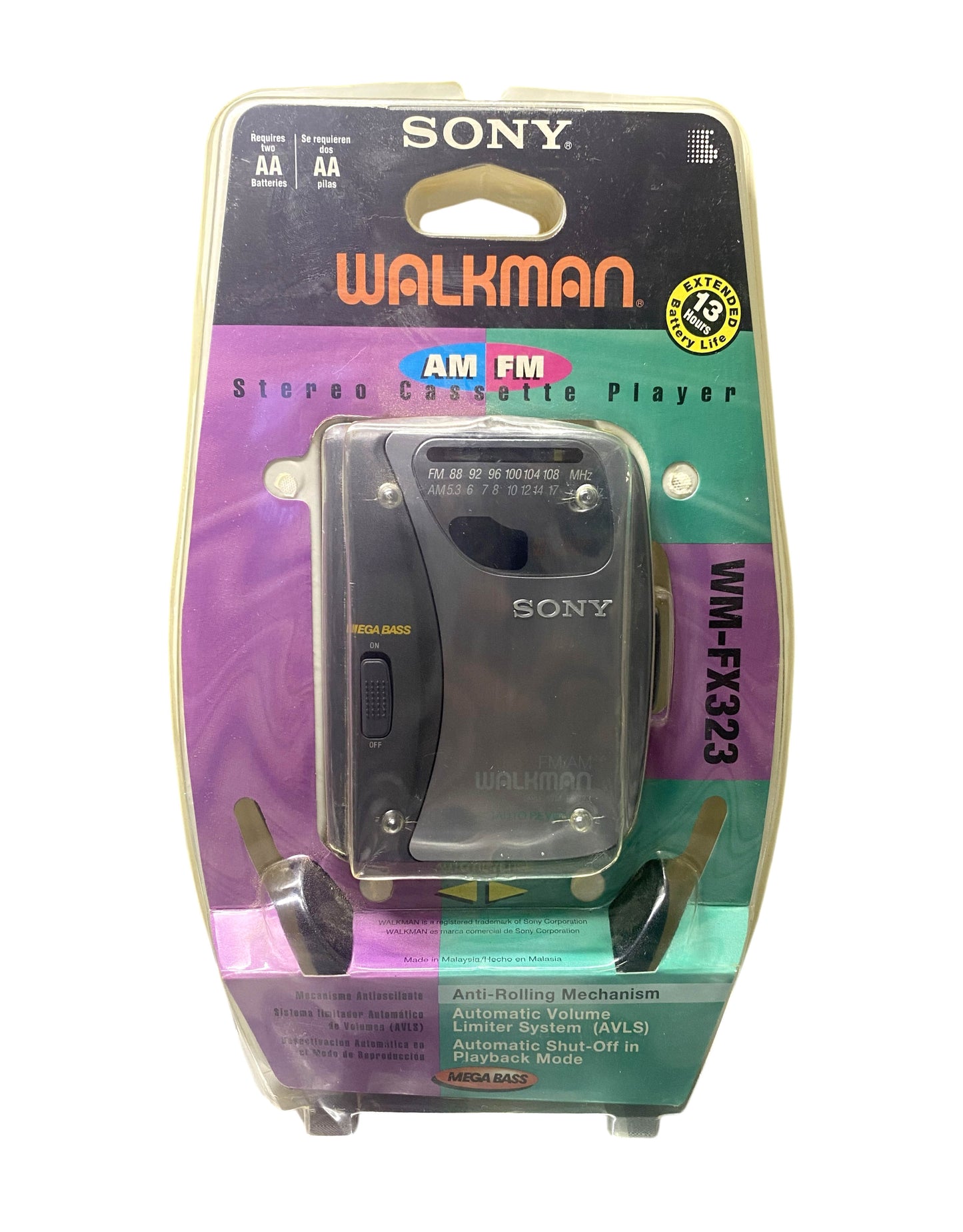 Sony Walkman WM-FX323 AM/FM Portable Stereo Cassette Player Black Sealed