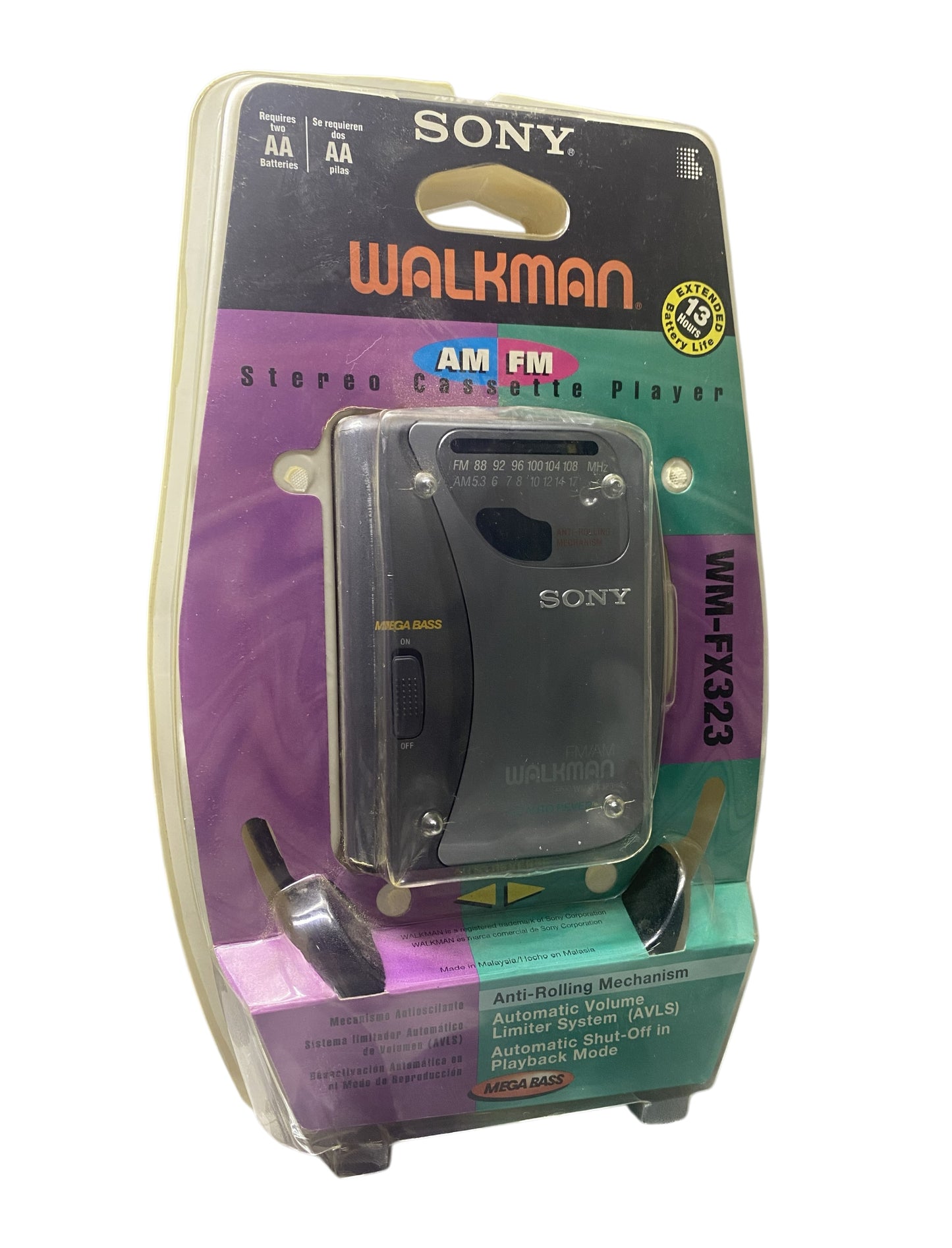 Sony Walkman WM-FX323 AM/FM Portable Stereo Cassette Player Black Sealed