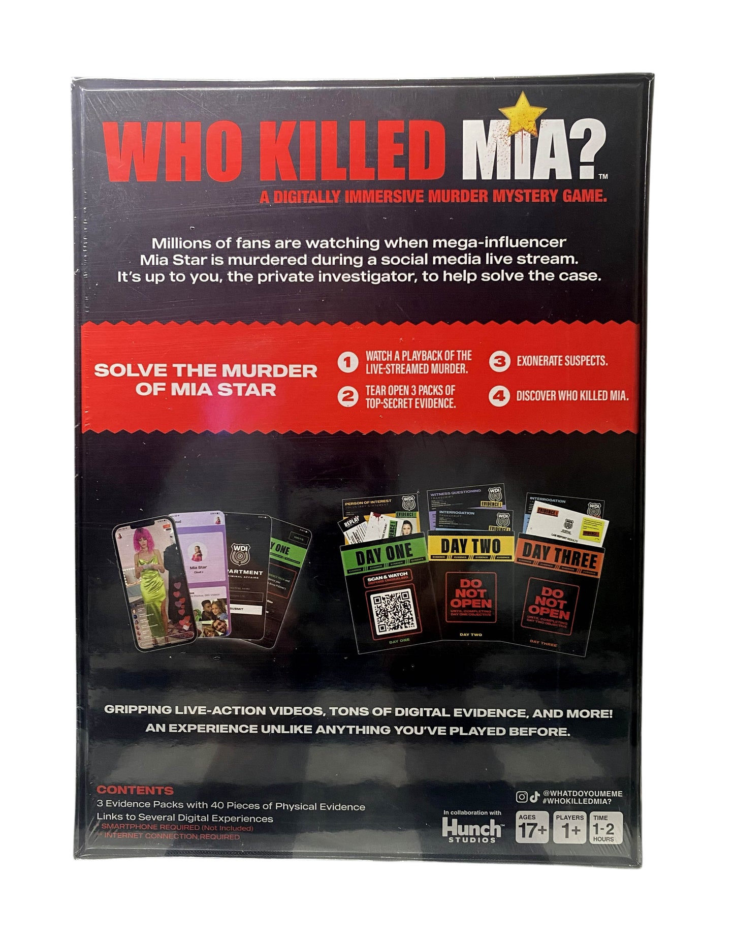 Who Killed Mia A Digitally Immersive Murder Mystery Adult Crime Board Game NIB