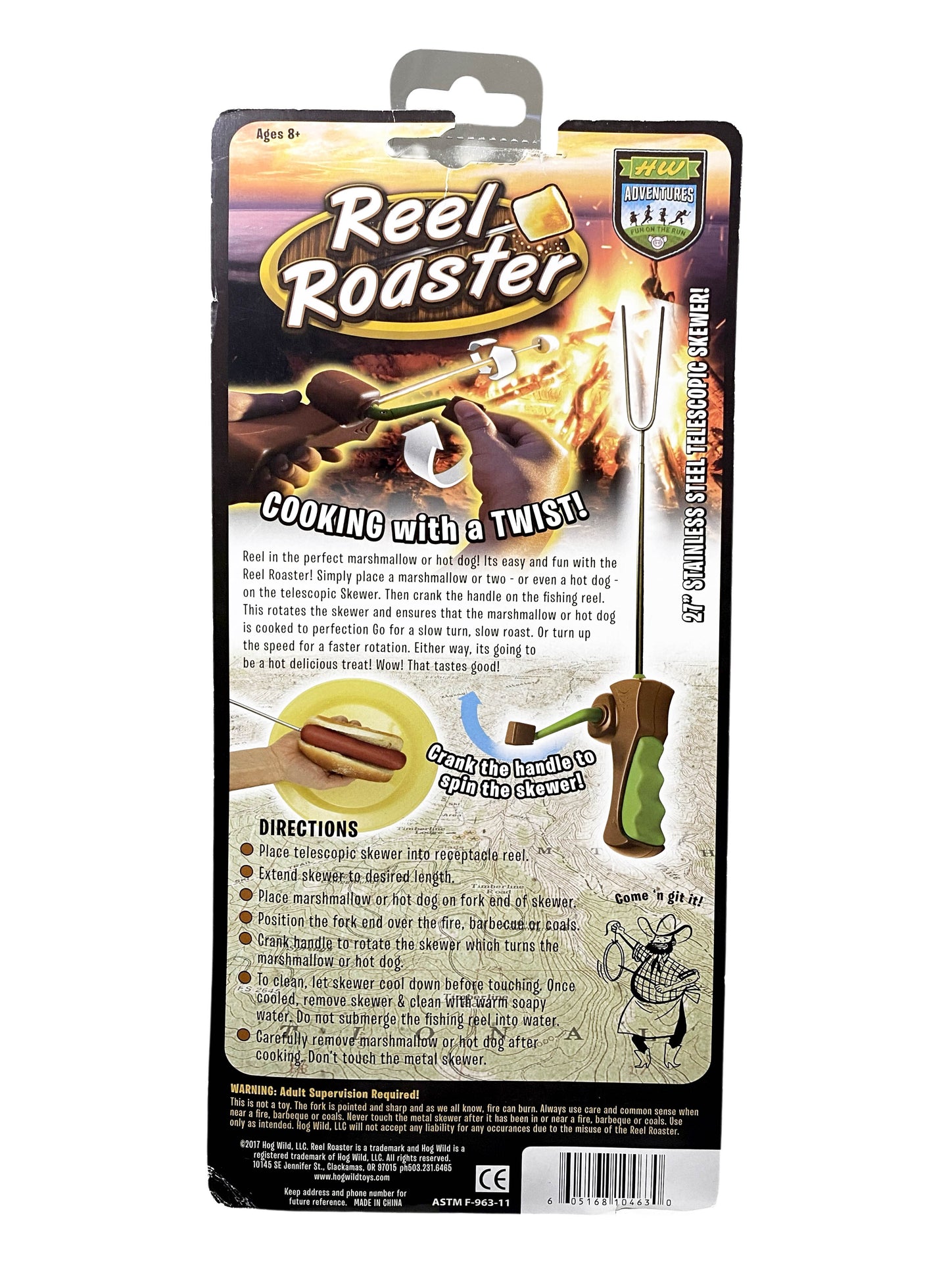 Hog Wild Marshmallow & Hot Dog Reel Roaster - Camping Barbecues 27inch