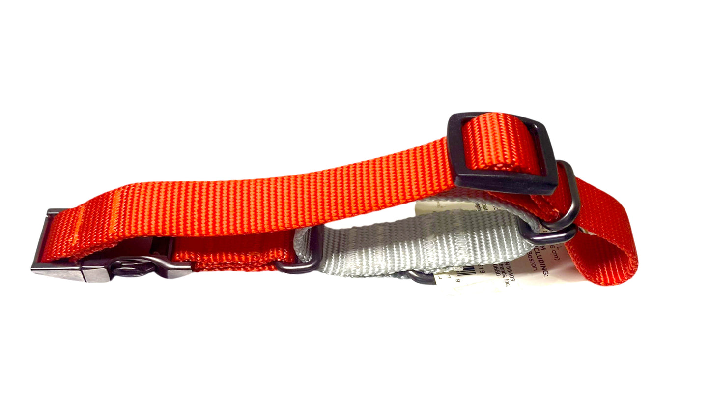 New Boots and Barkley Black Nylon Orange & Gray Medium Adjustable Snap Pet Dog Collar