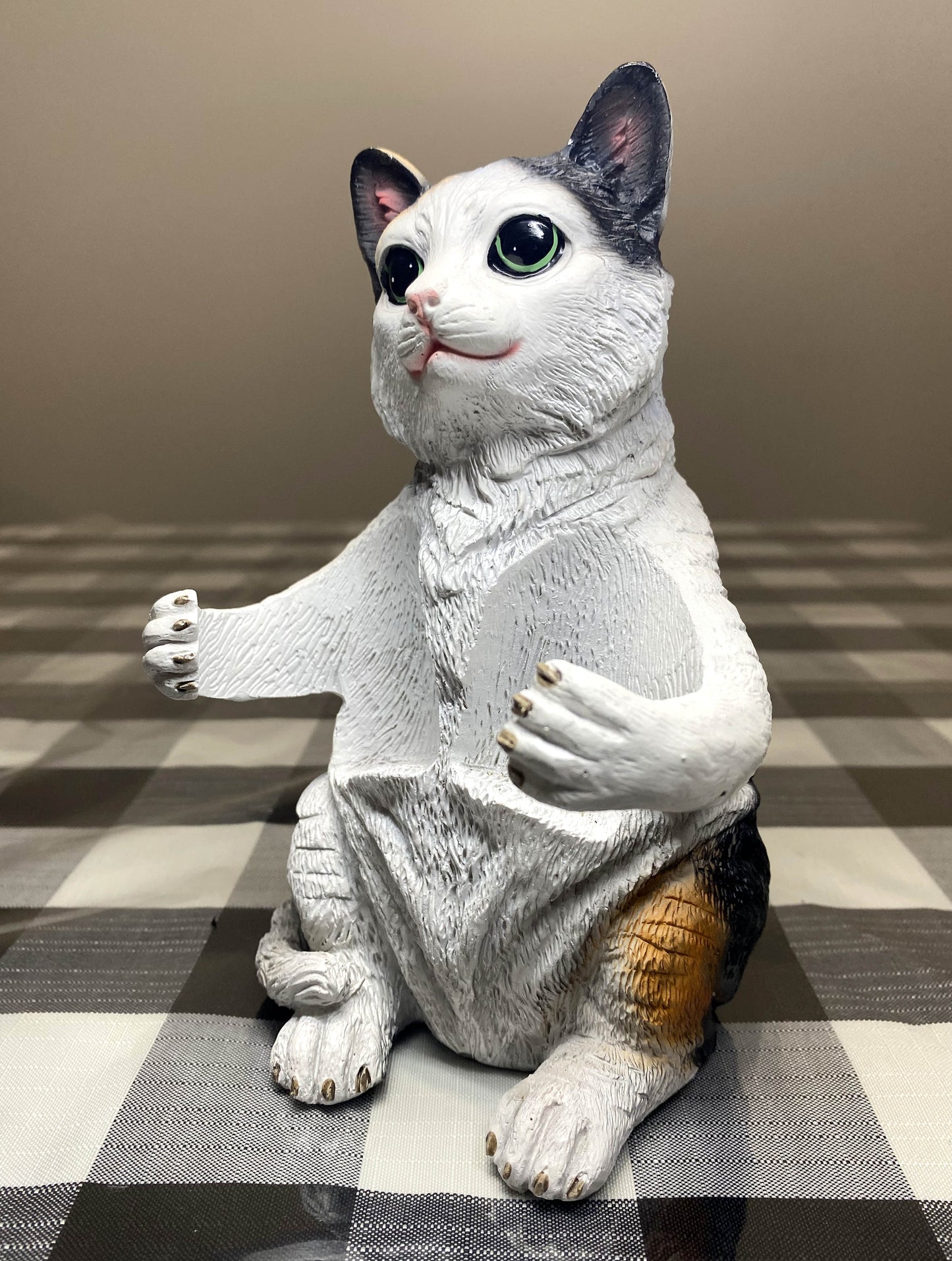 DWK Corp White Spotted Cat S&P Holder/New With Tags 7" Tall, 4.5" Wide