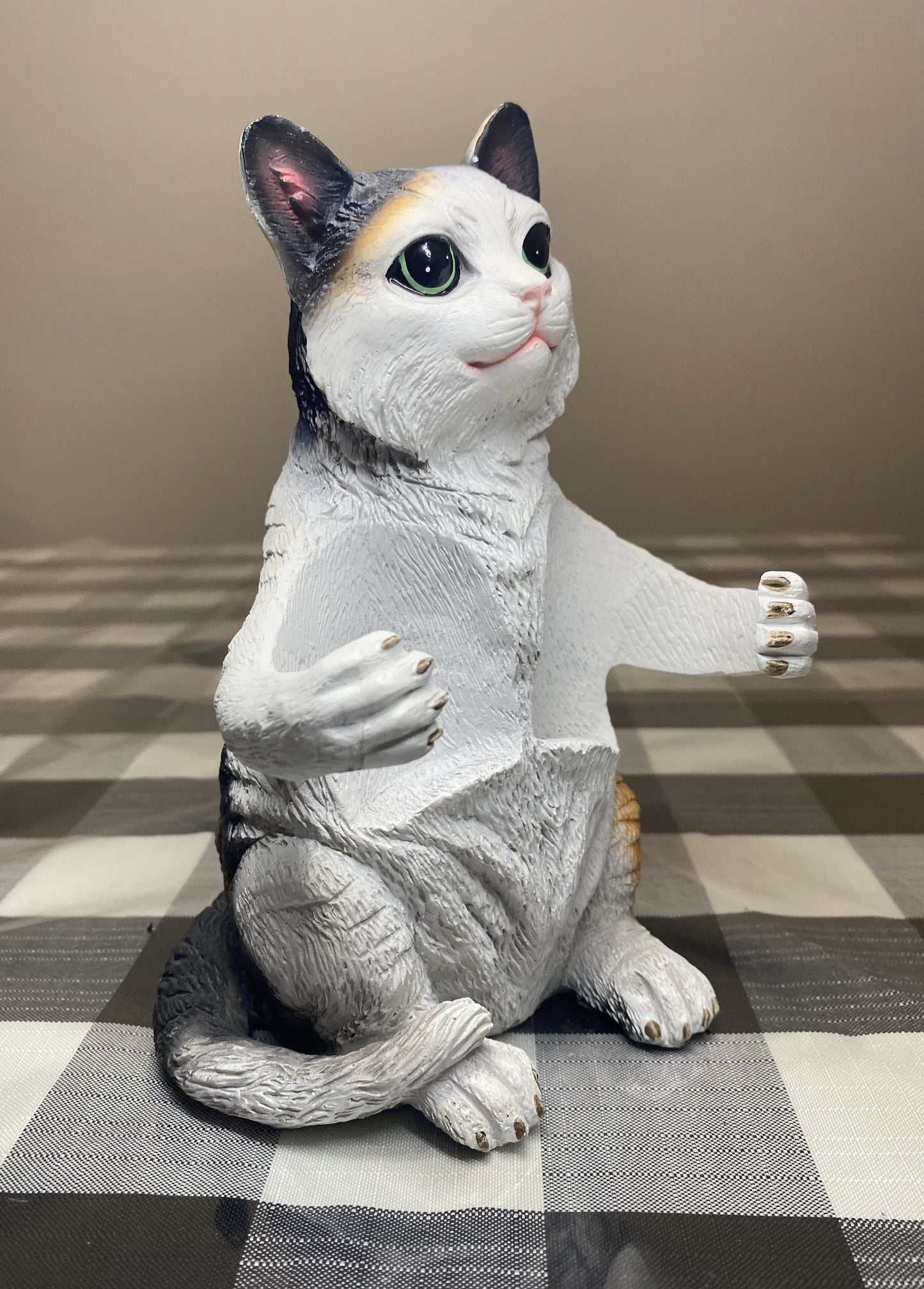 DWK Corp White Spotted Cat S&P Holder/New With Tags 7" Tall, 4.5" Wide