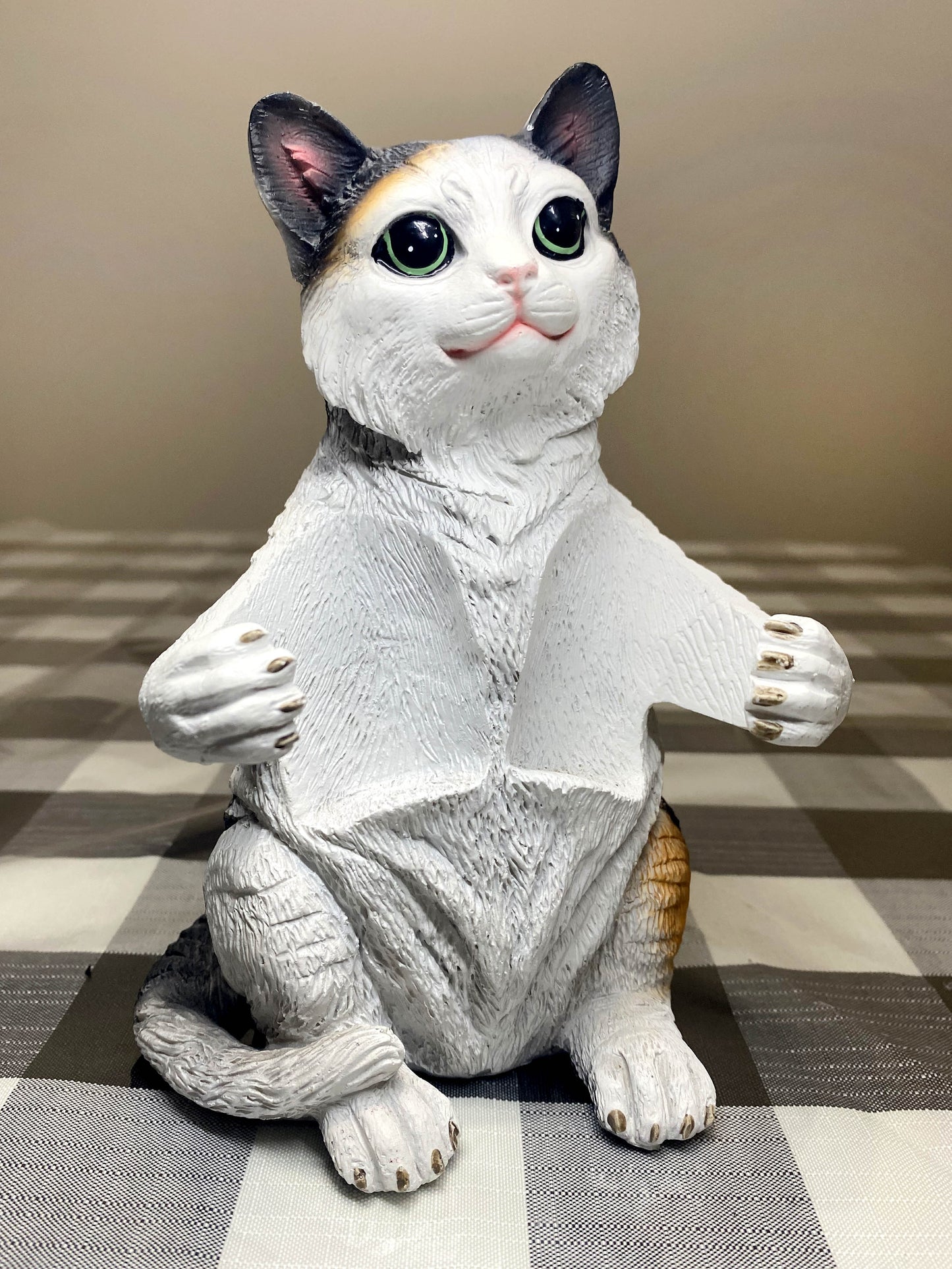 DWK Corp White Spotted Cat S&P Holder/New With Tags 7" Tall, 4.5" Wide