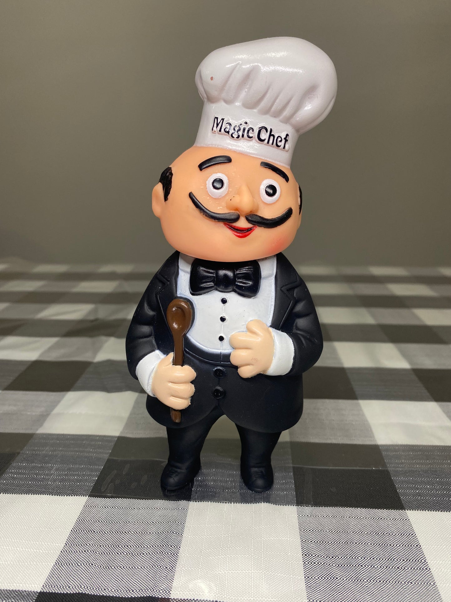 Vtg Magic Chef Vinyl Squeeze Advertising Doll Coin Bank Piggy Toy Mid-Century -B