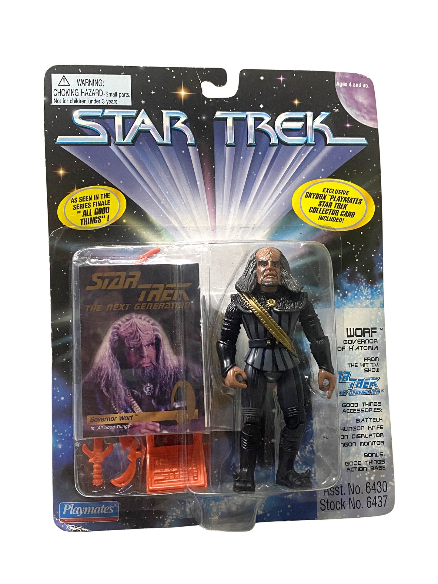 Star Trek TNG Worf All Good Things Action Figure Playmates Next Gen 1995