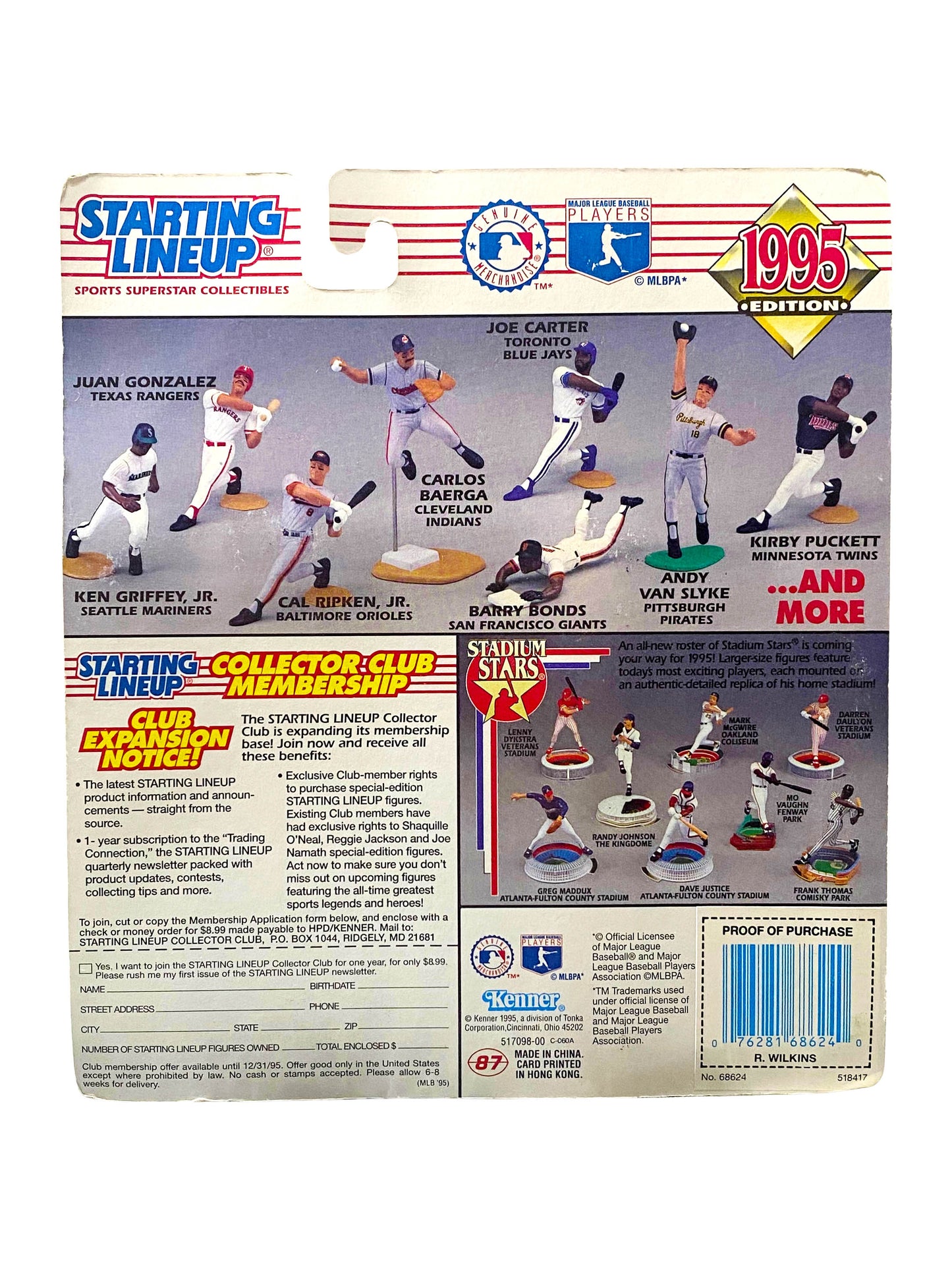 1995  RICK WILKINS - Starting Lineup (SLU) Baseball Figure - CHICAGO CUBS