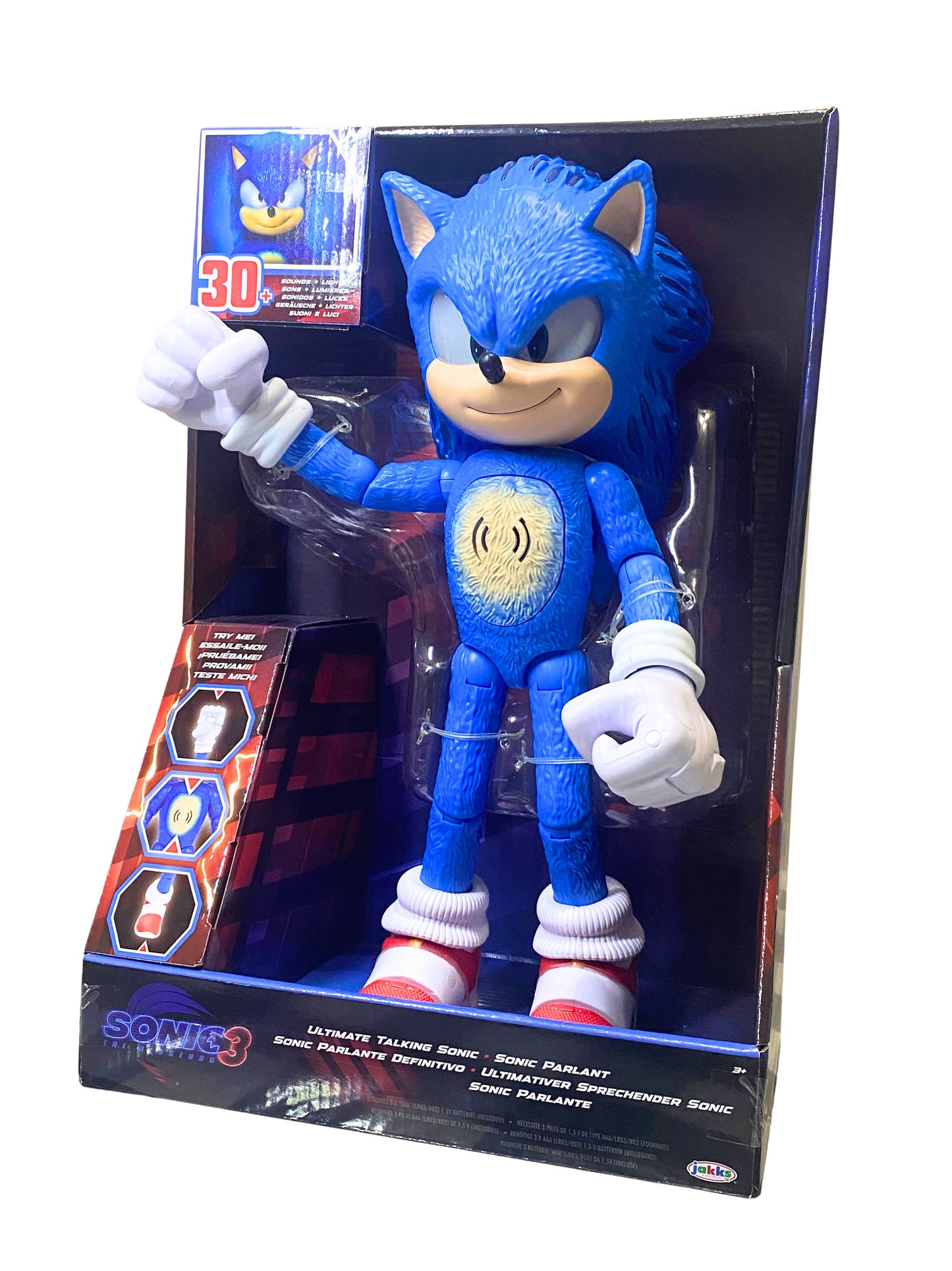 NEW Sonic The Hedgehog 3 Movie 13” Ultimate Talking Action Figure Jakks