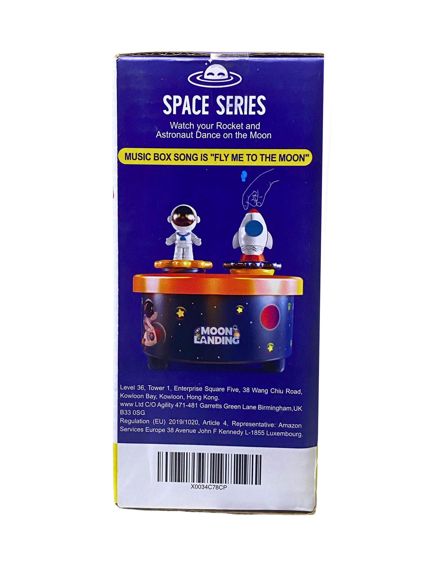 Moon Landing Music Box Theme Cake Topper w/Astronaut & Spaceship Dancing/Music