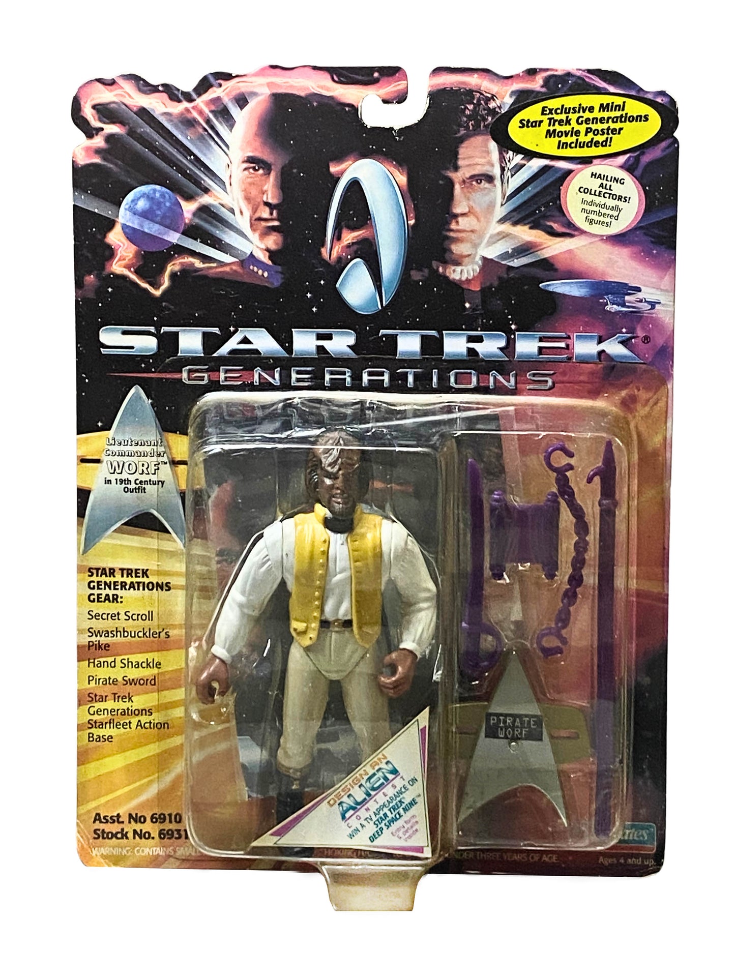 Star Trek Generations Worf in 19th Century Outfit, Mini Poster Numbered Toy 94