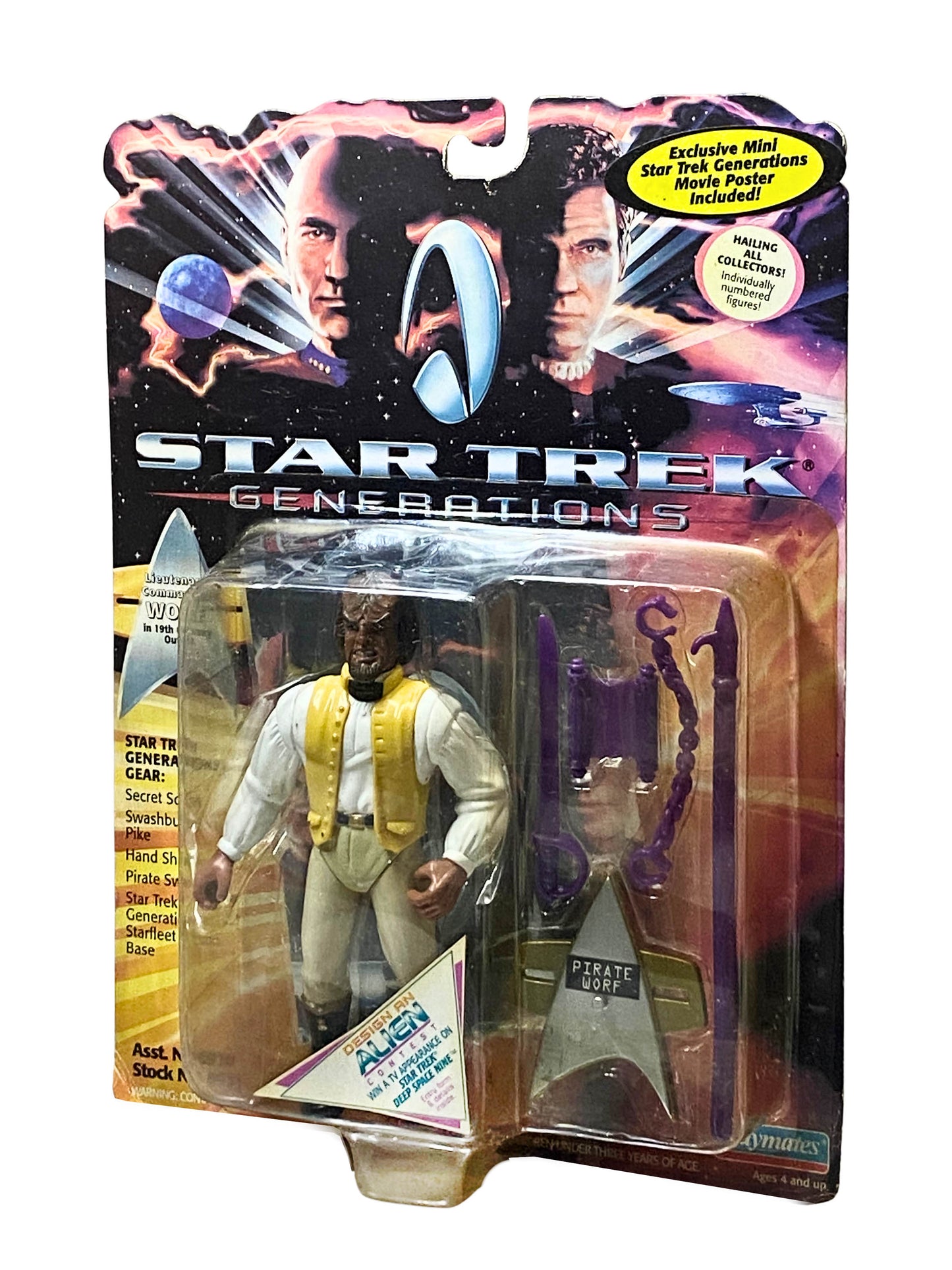 Star Trek Generations Worf in 19th Century Outfit, Mini Poster Numbered Toy 94