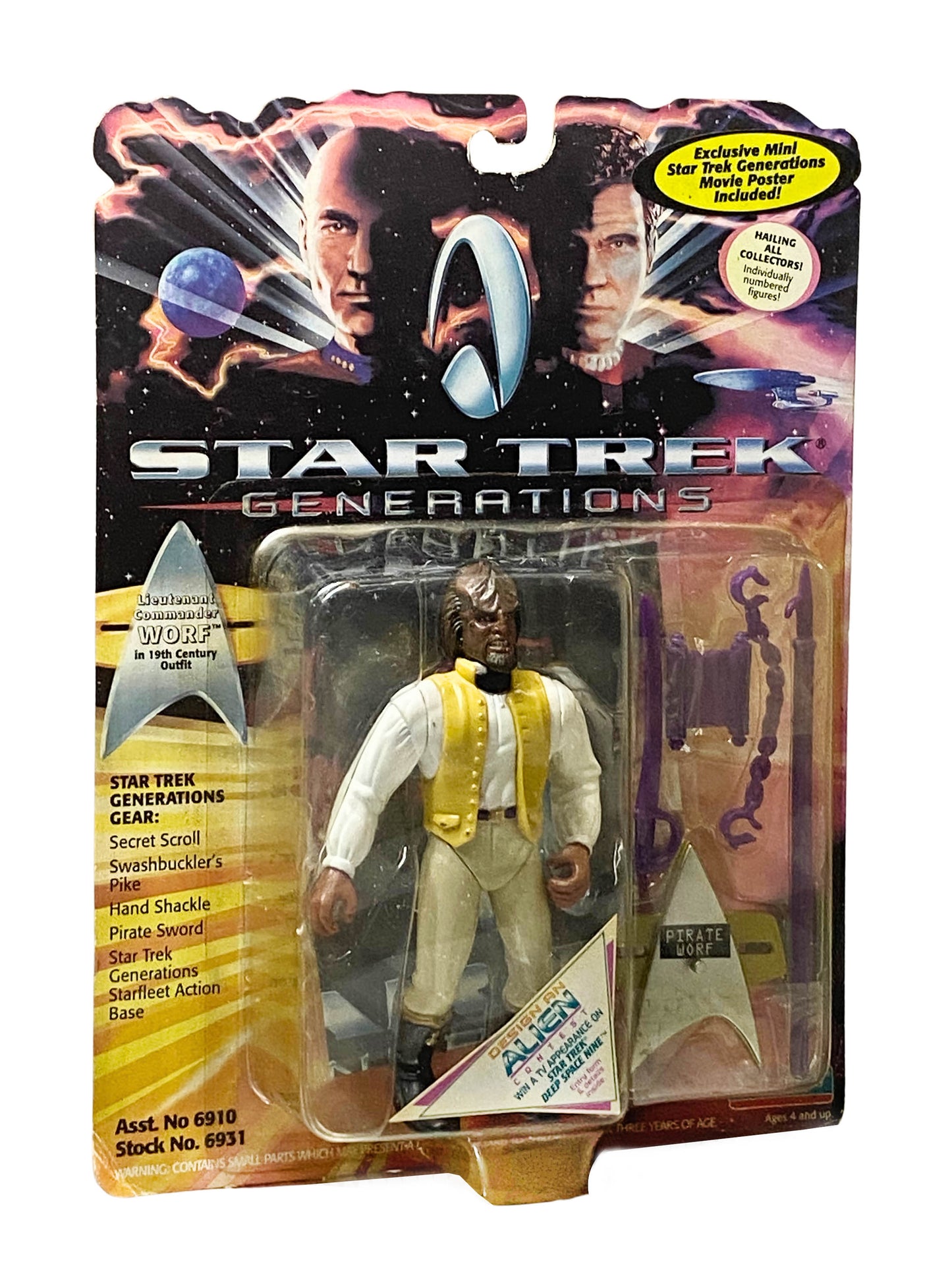 Star Trek Generations Worf in 19th Century Outfit, Mini Poster Numbered Toy 94
