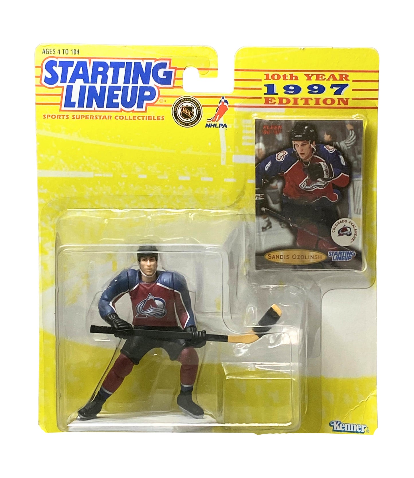 Starting Lineup 1997 NHL Sandis Ozolinsh Colorado Avalanche Action Figure