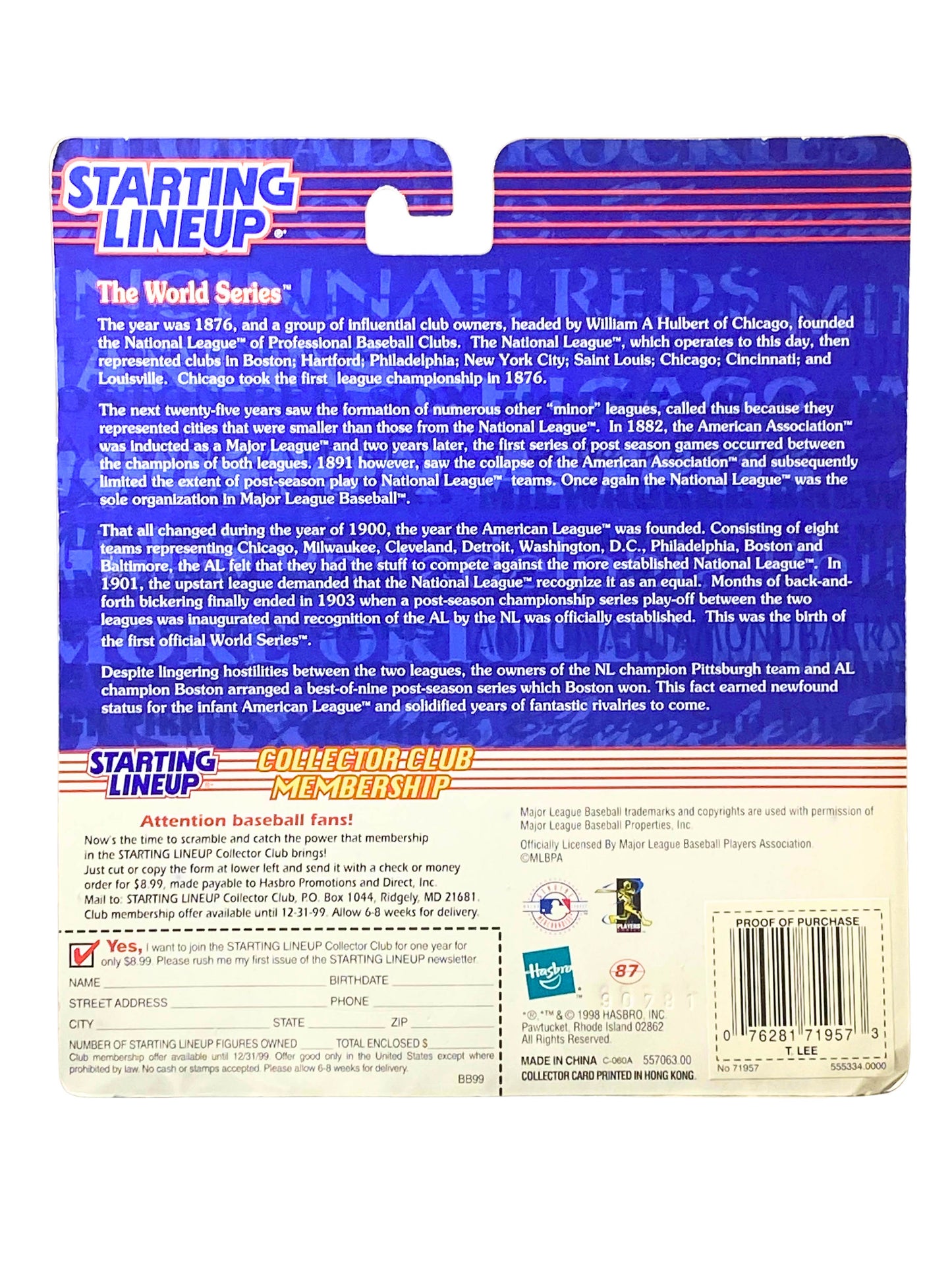New 1999 Baseball Starting Lineup Vinny Castilla