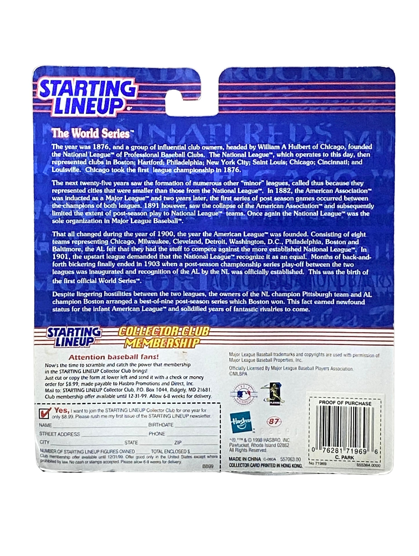 1999 Starting Lineup CHAN HO PARK Los Angeles Dodgers #61 Action Fig. & Card NOS