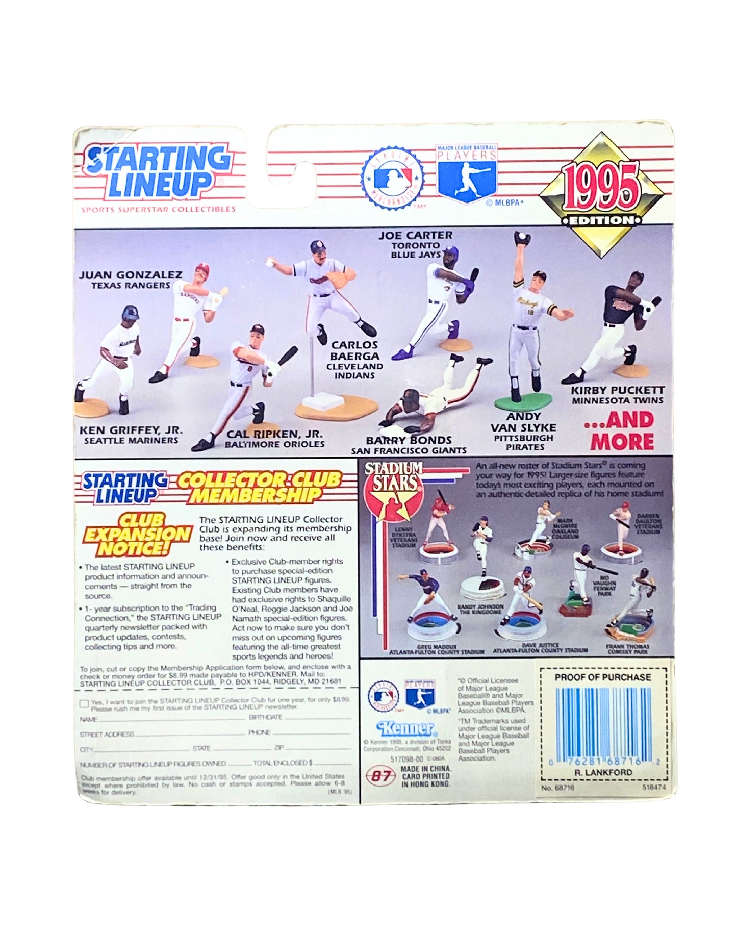 1995 Starting Lineup SLU MLB Figure RAY LANKFORD, St. Louis Cardinals
