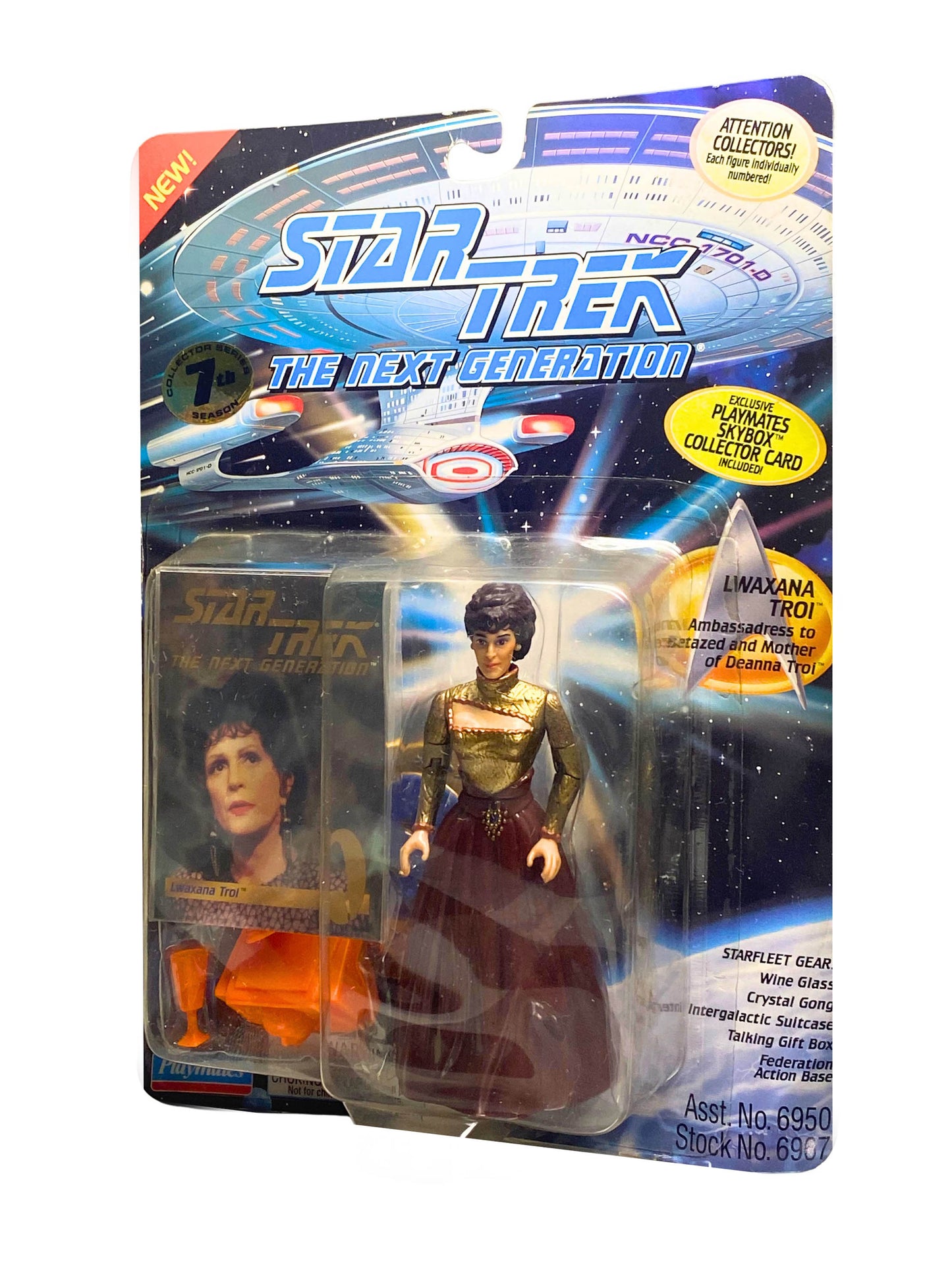 Playmates Canadian Star Trek the Next Generation Lwaxana Troi w/ Card, Rare