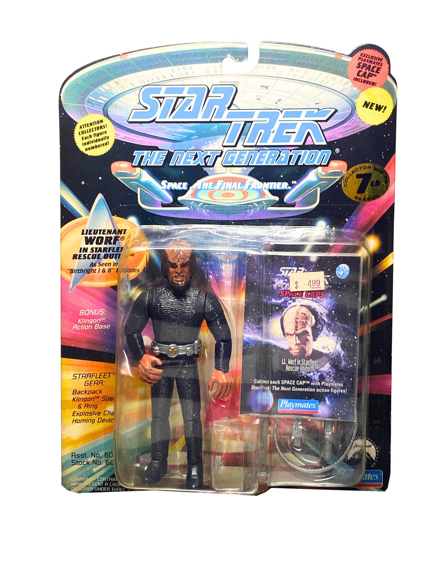 1993 PLAYMATES STAR TREK NEXT GENERATION LT. WOLF IN STARFLEET RESCUE UNIFORM