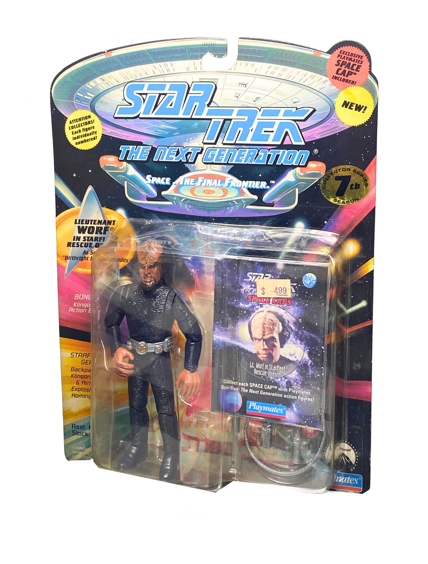 1993 PLAYMATES STAR TREK NEXT GENERATION LT. WOLF IN STARFLEET RESCUE UNIFORM