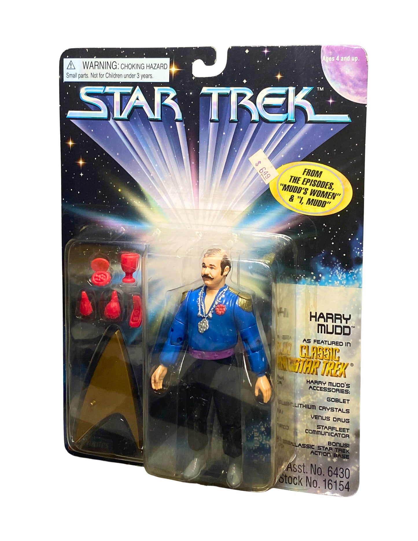 Star Trek TOS Harry Mudd Action Figure, Playmates 1997
