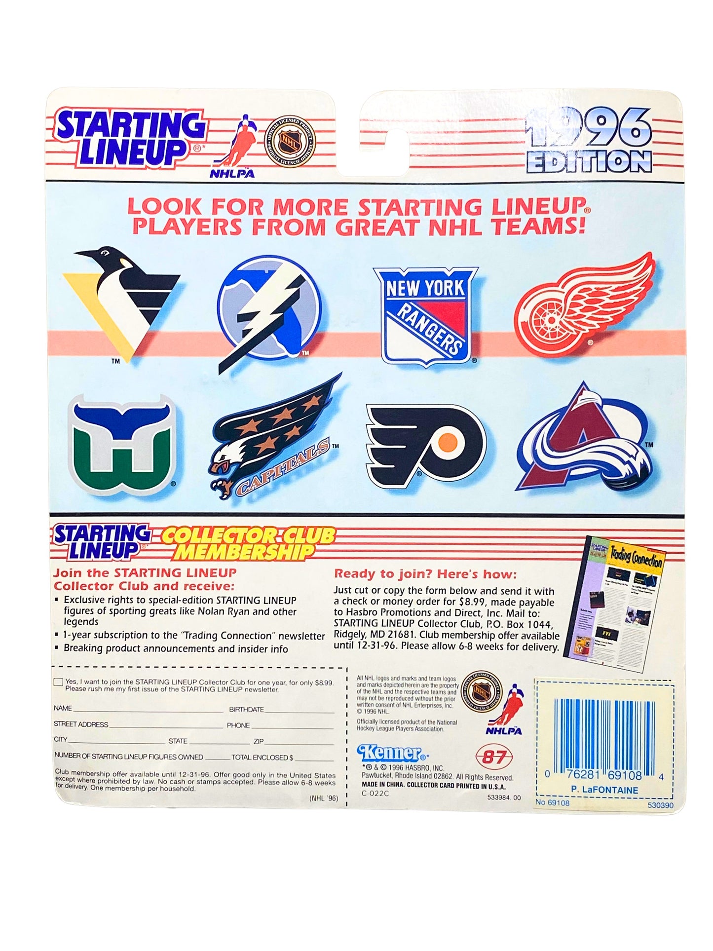 1996 Starting Lineup SLU Pat Lafontaine Buffalo Sabres NHL Kenner