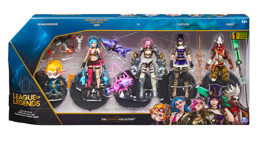 NEW League of Legends Dual Cities Pack 4" Jinx Vi Caitlyn Ekko Heimerdinger