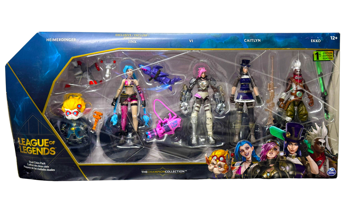 NEW League of Legends Dual Cities Pack 4" Jinx Vi Caitlyn Ekko Heimerdinger
