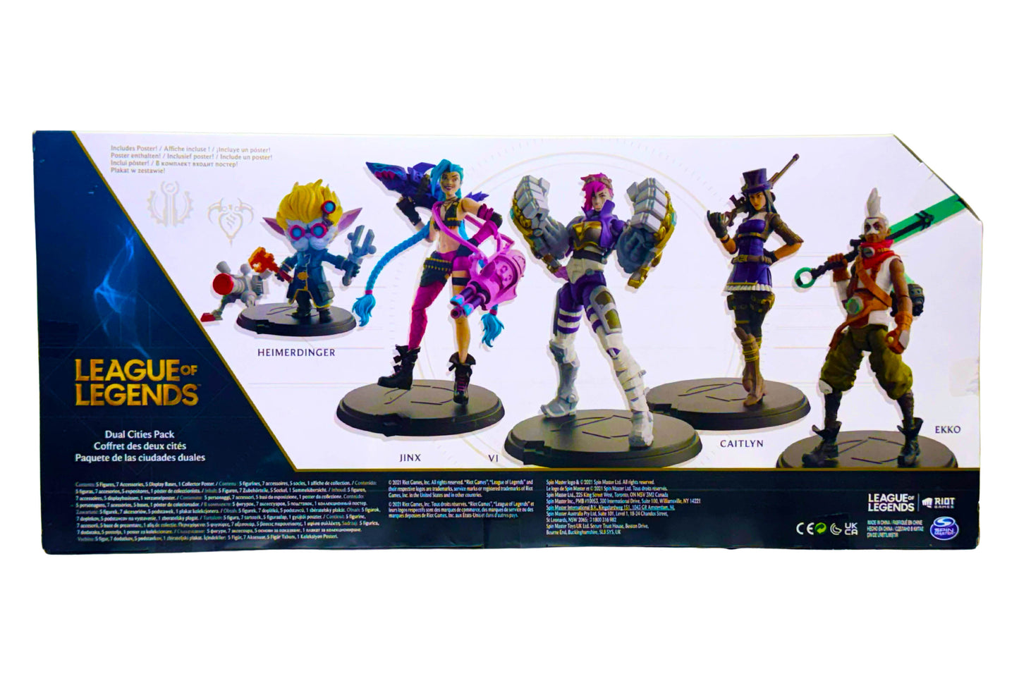 NEW League of Legends Dual Cities Pack 4" Jinx Vi Caitlyn Ekko Heimerdinger