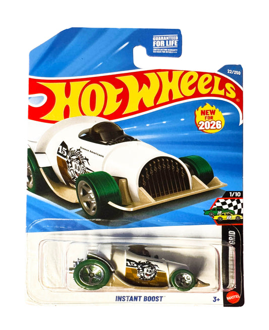 HOT WHEELS 2026 INSTANT BOOST WHITE 22/250 JJH31 HW STARTING GRID NEW MODEL