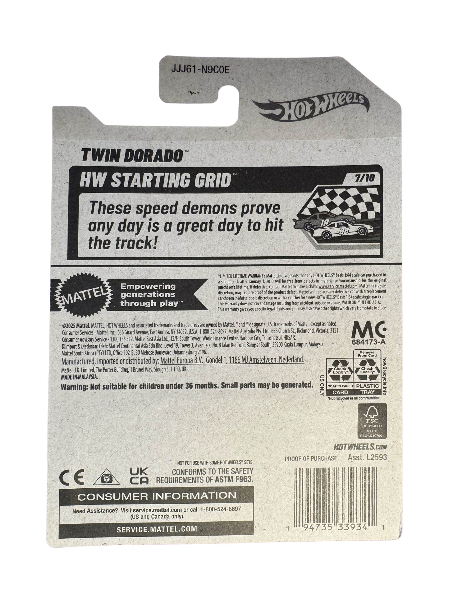 2026 Hot Wheels Twin Dorado WHITE HW Starting Grid 1:64 DIECAST Toy Race Car