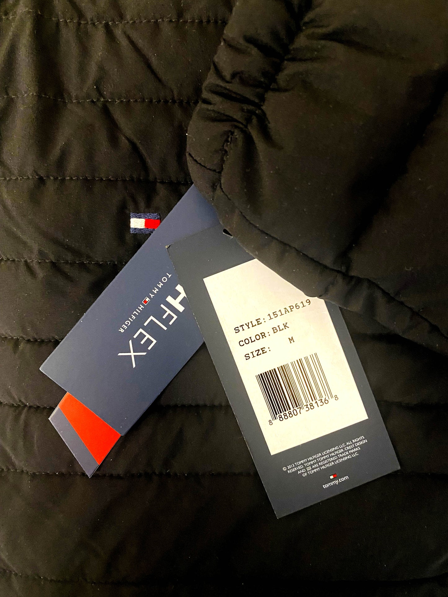 Tommy Hilfiger  Stretch Poly Hooded Packable Jacket, Black, Medium