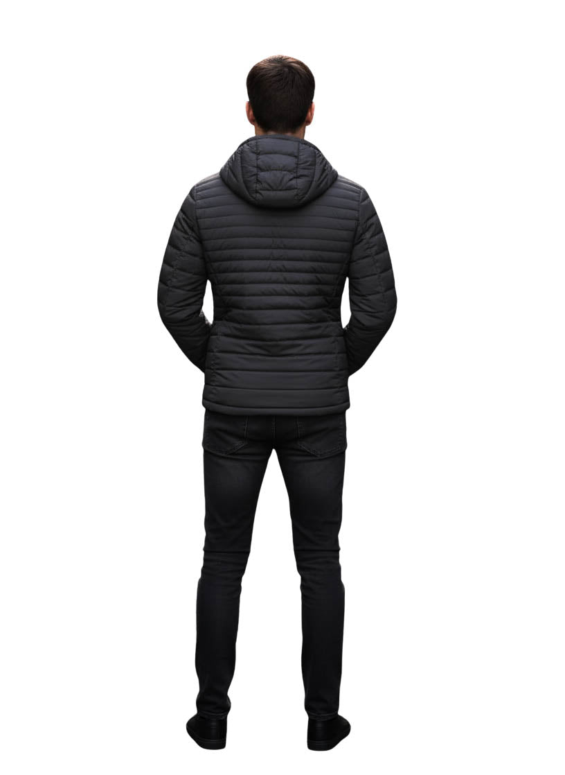 Tommy Hilfiger  Stretch Poly Hooded Packable Jacket, Black, Medium