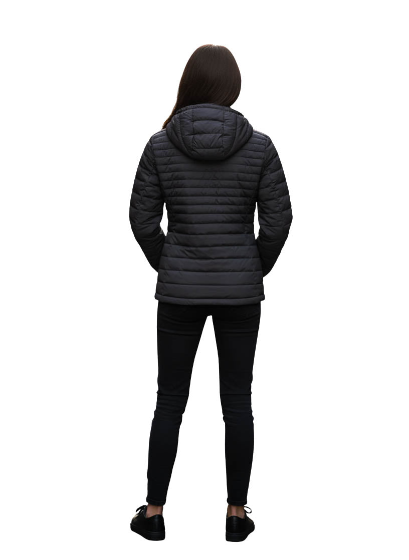 Tommy Hilfiger  Stretch Poly Hooded Packable Jacket, Black, Medium