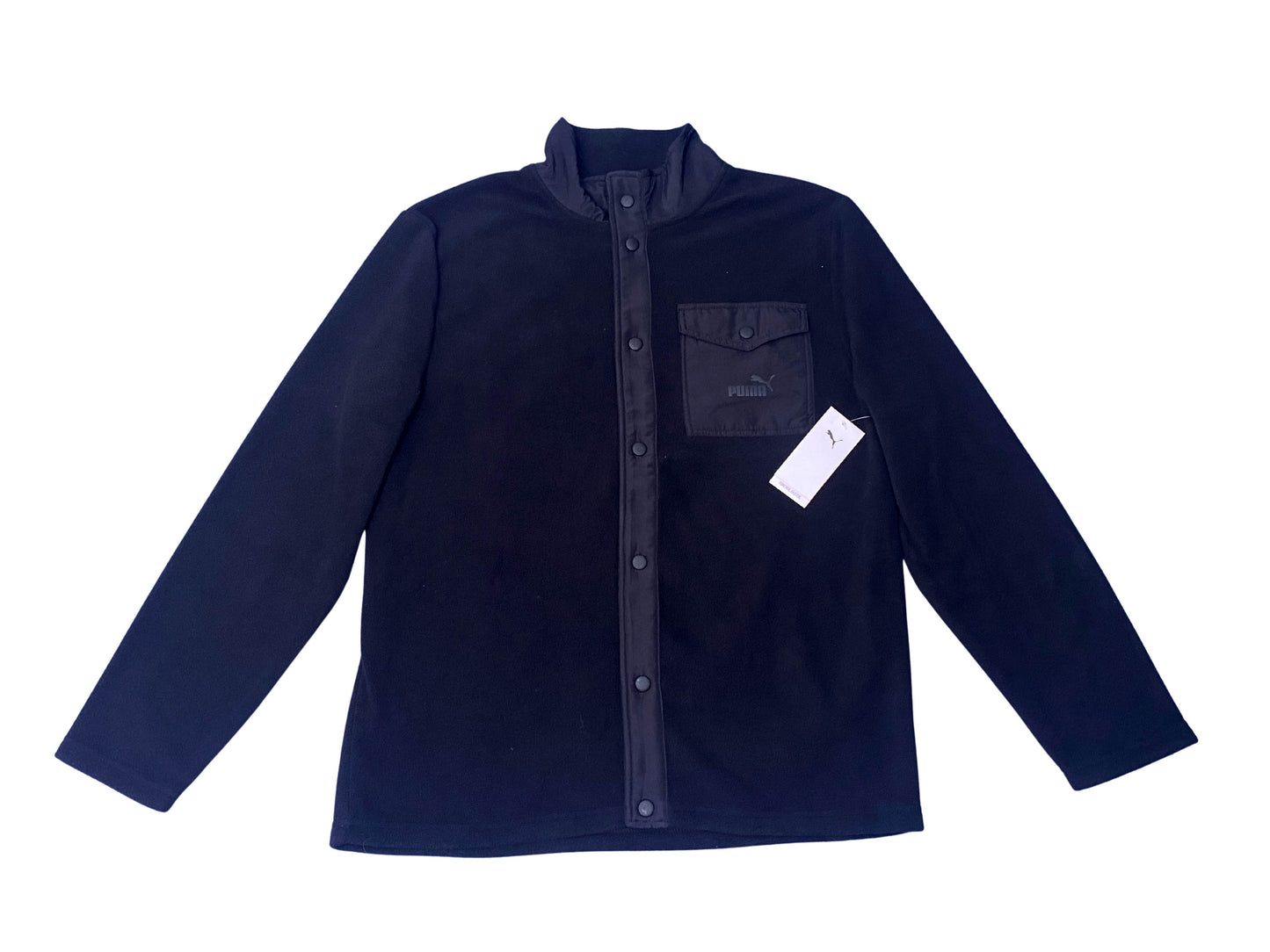 Polar fleece jacket w/ snap closure puma black Sz  M "Sale"