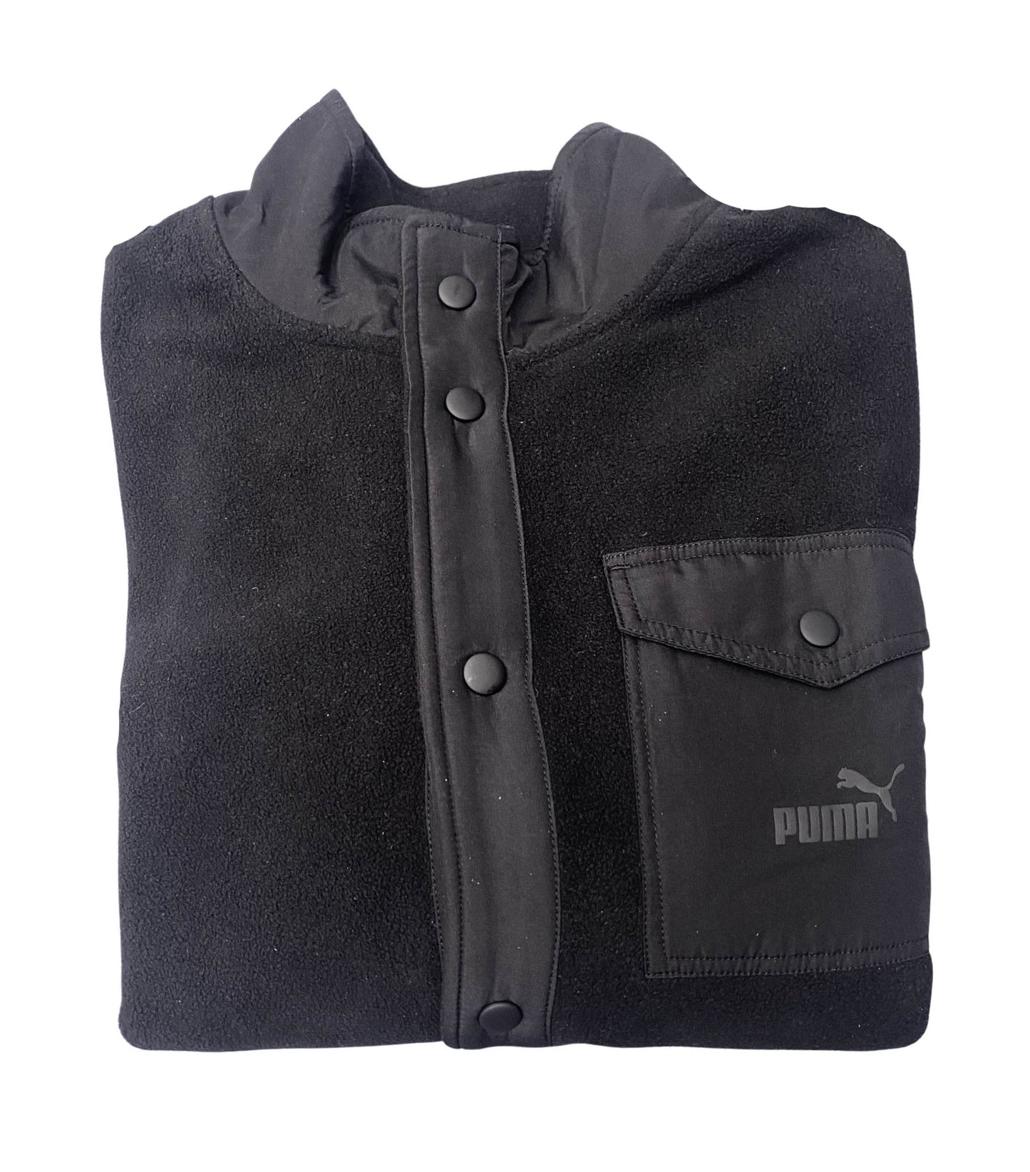 Polar fleece jacket w/ snap closure puma black Sz  M "Sale"