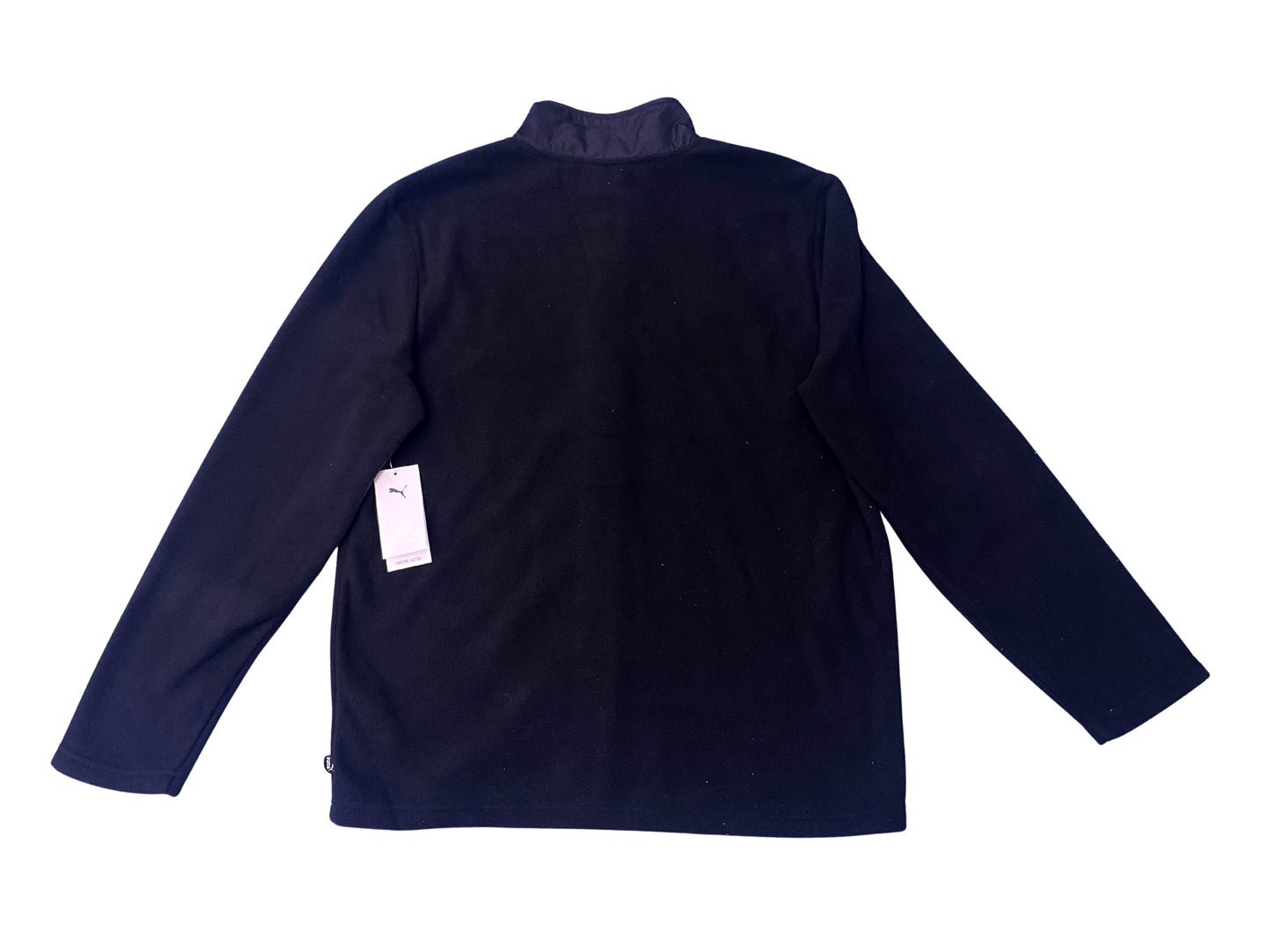 Puma Polar Fleece Jacket Mens Medium Black Full Zip Pockets Logo Outdoor NWT "Sale"