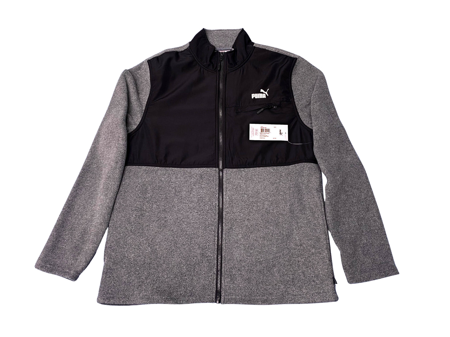 NEW Puma Polar Fleece Jacket Men’s Medium Char/Blk Heather Full Zip $90 MSRP NWT