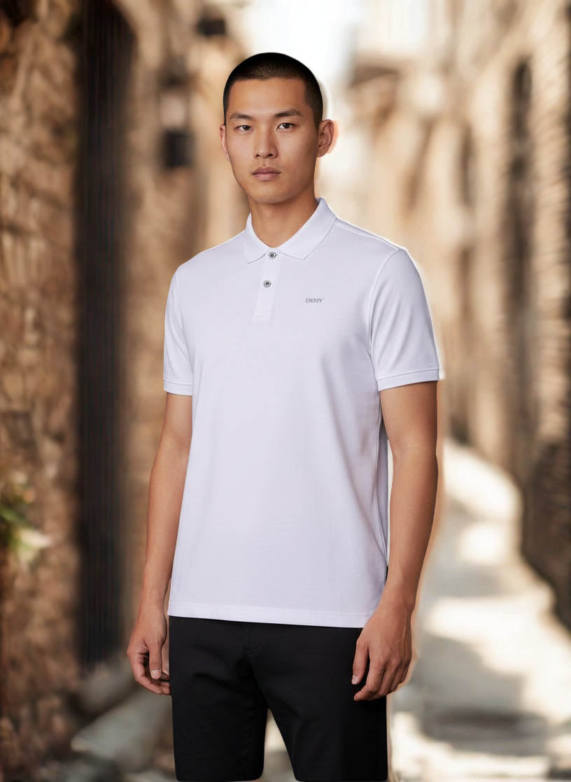 DKNY Men’s Polo Shirt Size XL White "Sale"