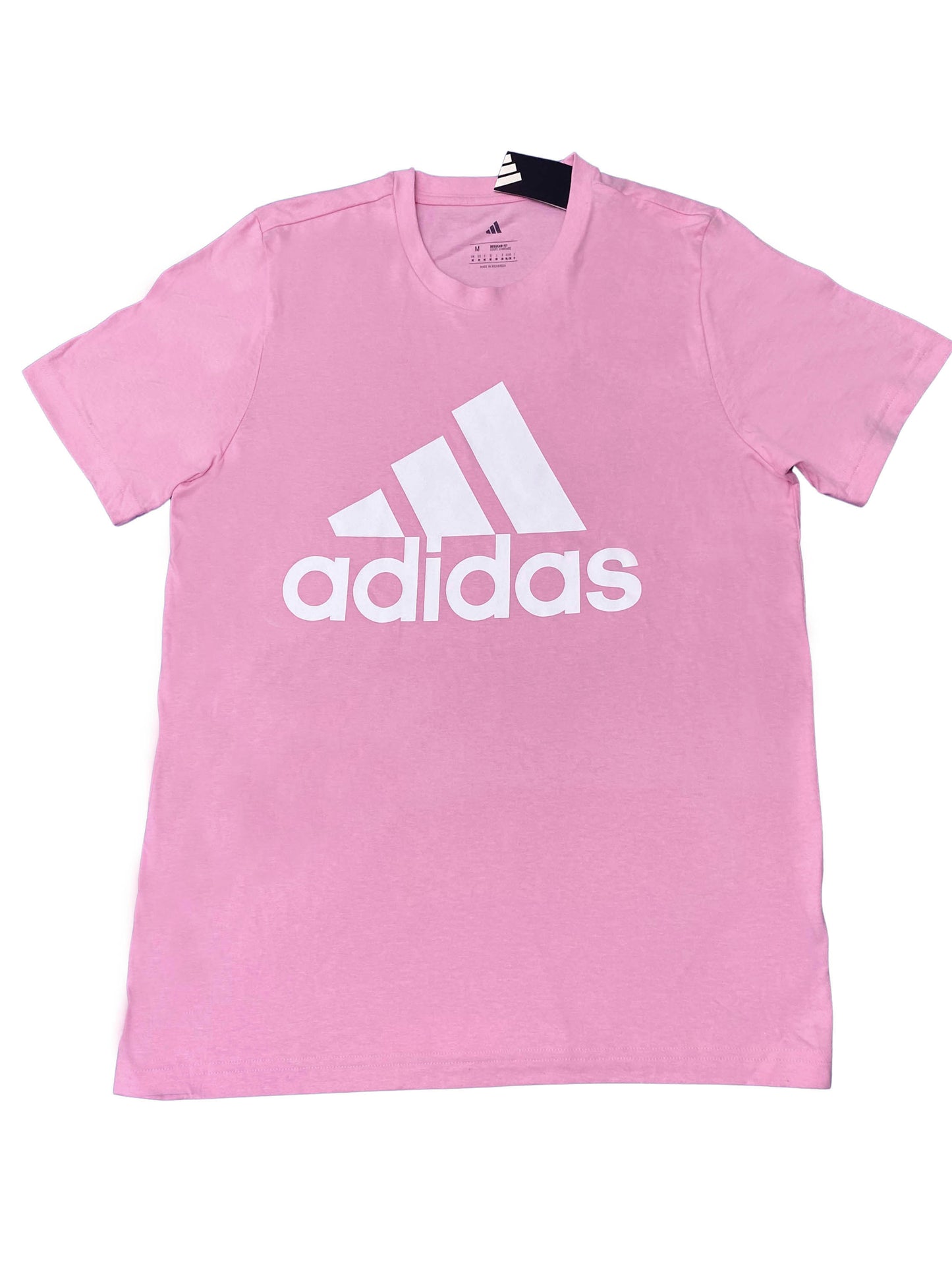 Adidas T-Shirt  Pink Big Logo Tee Short Sleeve Athletic Casual
