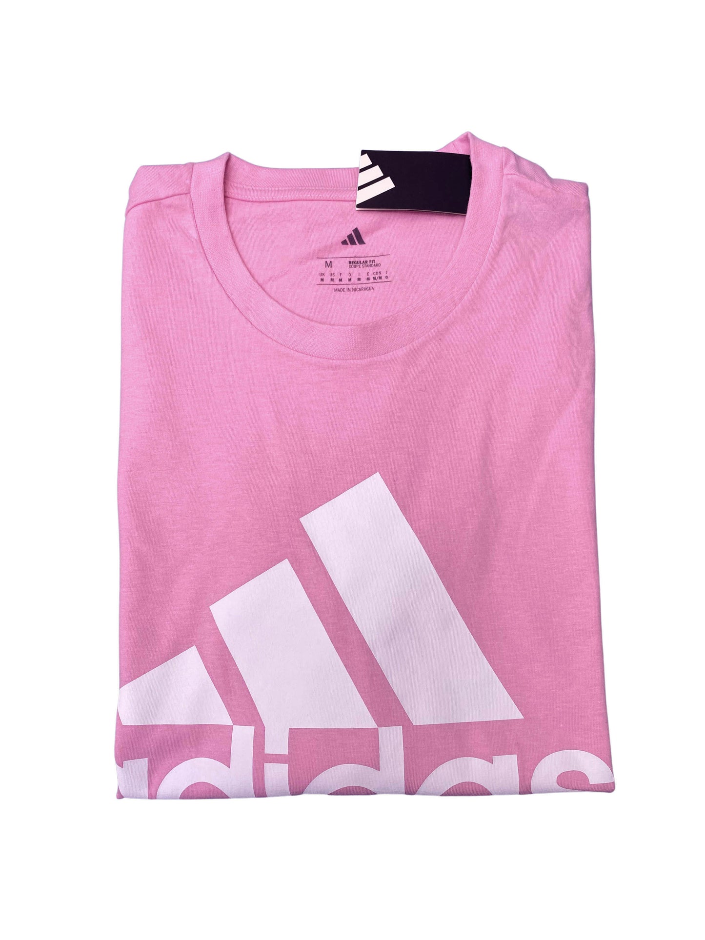Adidas T-Shirt  Pink Big Logo Tee Short Sleeve Athletic Casual