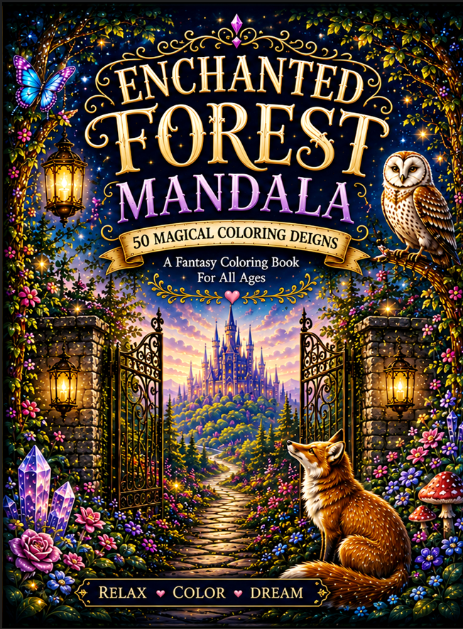 Enchanted Forest Mandala-Digital PDF Download
