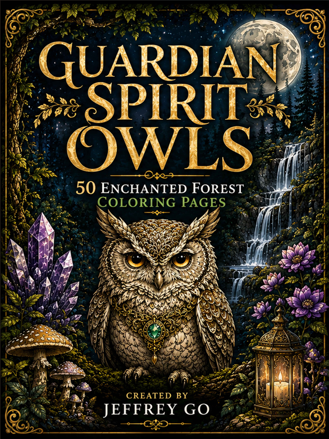 Guardian Spirit Owls Coloring Book