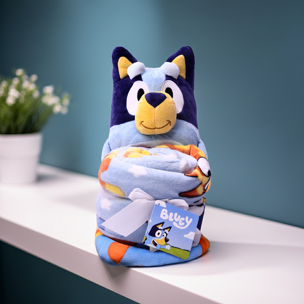 Bluey Hugger Set Plush Throw Blanket 48x58 Soft Fleece Gift New w/ Tags