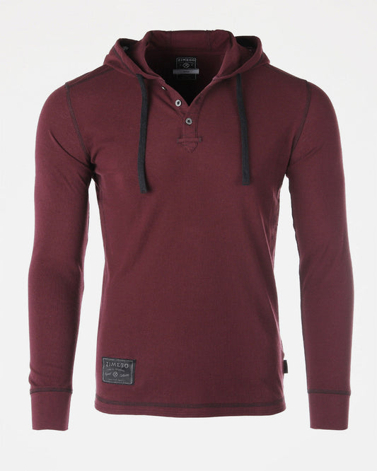 ZIMEGO Mens Vintage Thermal Long Sleeve Lightweight Fashion Hooded Henley