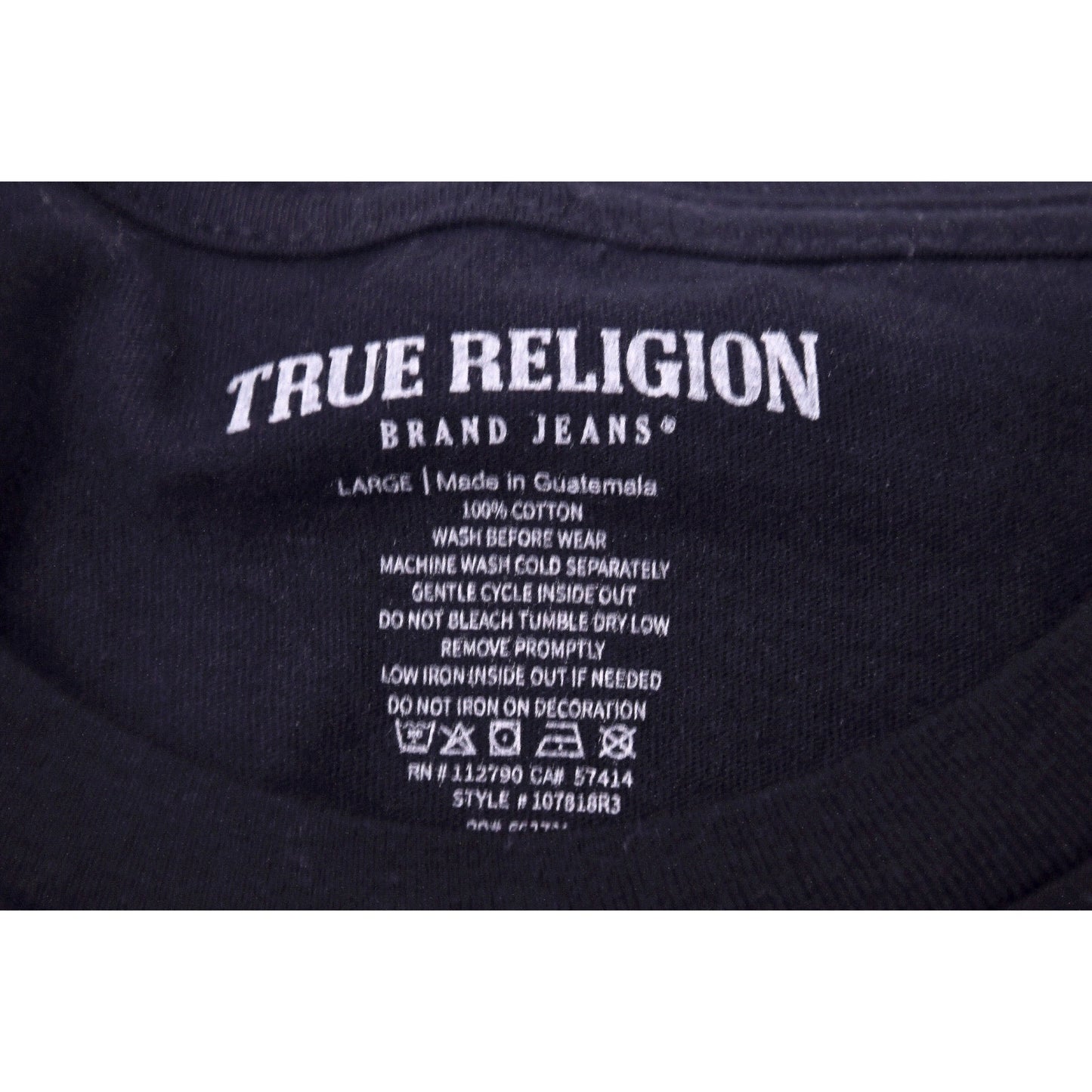 True Religion Buddha LS Tee Black Red Men's L NWT